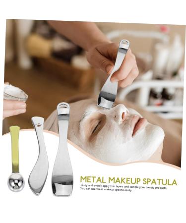 Ipetboom 3pcs Facial Cream Scoop Metal Makeup Applicator for Skincare Products for Eye Cream and Diy Makeup Easy to Use No Waste Suitable for Bottles - Buy Online on GoSupps.com