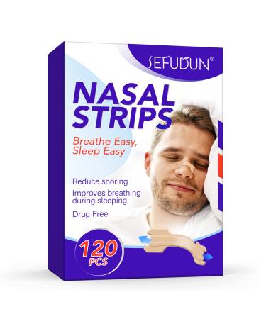 Nasal Strips 120 Pieces Nose Strips for Snoring Relives Nasal Congestion Drug-Free Anti Snore Strips Improves Airflow for A Better Nights Sleep. Anti Snoring Devices