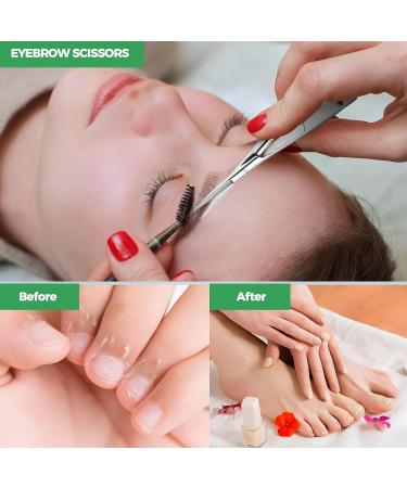 Cuticle Scissors Extra Fine Curved Professional Nail Scissors Stainless Steel Precise Pointed Tip Grooming Kit Facial Hair Stratum Corneum Scissors for Eyebrows Eyelashes Finger Toe Nail Care - Buy Online on GoSupps.com