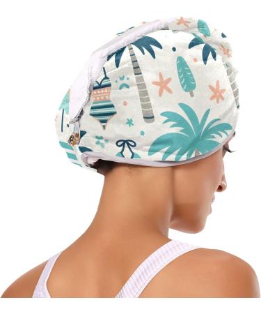Buy Blue Coconut Tree Hair Towel 2 Pack - Super Absorbent Quick Dry Hair Turbans for Women & Girls - Buy Online on GoSupps.com