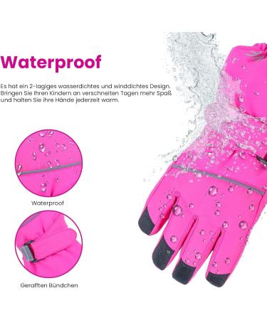 Waterproof Winter Ski Gloves for Kids | Warm Windproof Snowboard Gloves for 4-6 Years - Outdoor Sports & Bicycle Use - Buy Online on GoSupps.com