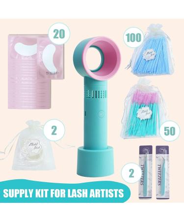 Eyelash Extension Kit - Complete Set with Eyelash Fan Tweezers Brushes & Under-Eye Gel Pads | International Shipping Available - Buy Online on GoSupps.com