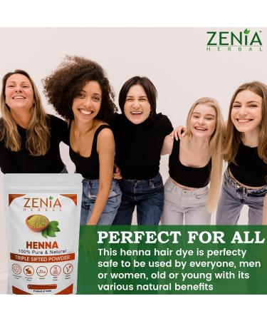 Zenia 100% Pure Natural Henna Powder | 908g | Chemical-Free Orange-Red Hair Color | Triple Sifted from Rajasthan | International Shipping Available - Buy Online on GoSupps.com