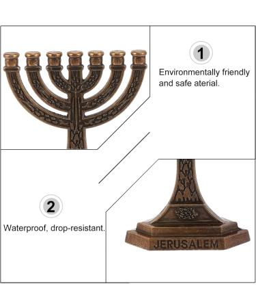 Artibetter 6 Pcs Seven Hole Candlestick Decoration Tapered Candlestick Holders Holy Cups Branch Candle Centerpiece Chanukah Conical Zinc Alloy Die-casting Electroplated Ancient Tin Jerusalem - Buy Online on GoSupps.com