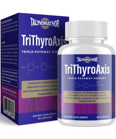 Thyroid Support Supplement for Women & Men Professional T4 T3 T2 Triple-Pathway Metabolism & Energy with L-Tyrosine Selenium Ashwagandha & Guggul Extract Standardized Herbs 60 Capsules 60 Count (Pack of 1)