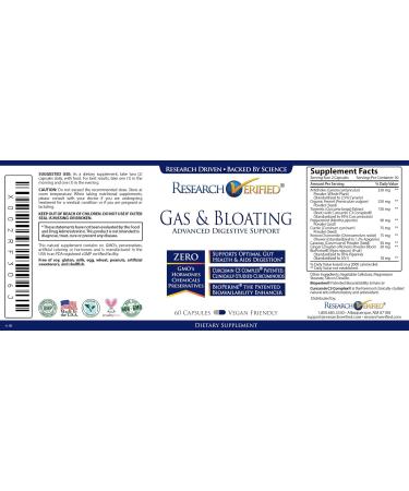 Research Verified Gas & Bloating Relief - Vegan Artichoke Ginger & Peppermint Powder - 180 Capsules (Pack of 3 - Buy Online on GoSupps.com