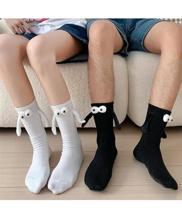 Smilelife Magnetic Hand in Hand Socks - Funny Couple Tube Socks for Men & Women - Friendship Gift - Medium 2 Pair Black - Buy Online on GoSupps.com