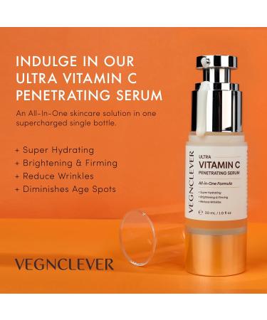 Super Vitamin C Serum for Face - Anti-Aging Moisturizer with Niacinamide & Collagen Peptides | Firm & Smooth Mature Skin - Buy Online on GoSupps.com