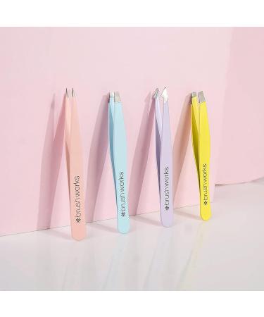 Brushworks HD 4 Piece Combination Tweezer Set - Mixed | Precision Tweezers for Professional Grooming - Buy Online on GoSupps.com