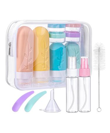 Silicone travel bottles mezzar 16 pieces of travel bottles to fill Set Travel Bottles for shampoo lotion rinse shower gel travel shampoo container BPA-free practical travel bottles (color) - Buy Online on GoSupps.com