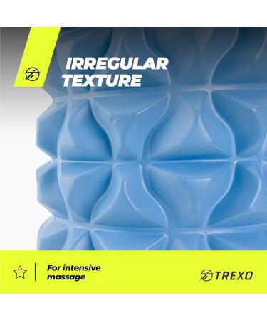 Trexo Foam Roller 33x14 cm Premium Massage Roller for Muscle Relaxation & Rehabilitation Supports Up to 200 kg Ideal for Foam Scooters Blue - Buy Online on GoSupps.com
