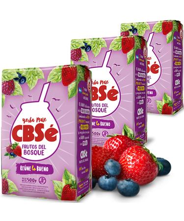 CBSe Yerba Mat Fruits de la For t: 3 x 0 5 kg + chantillon (40g)| Boisson nergisante et tonique riche en vitamines et antioxydants!Acc l re le m tabolisme. Ne contient pas de sucre. Fruits de la For t 1.5 kg