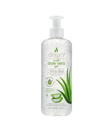 Aloe Vera Gel by Derora | Contains 100% Pure Organic & Natural Bio Active Aloe Ingredients | for Healing Soothing & Hydrating the Skin Face & Body | Cruelty Free & Vegan (500ml (Pack of 1)) 500 ml (Pack of 1)