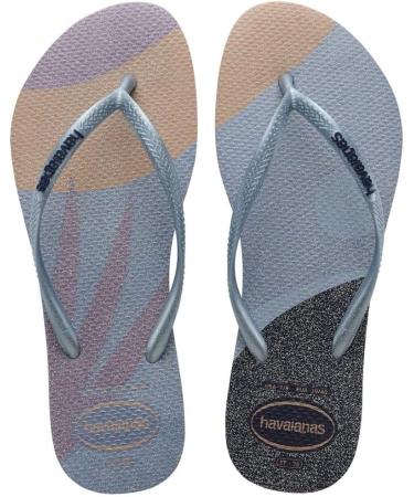 Havaianas Slim Palette Glow Flip Flops for Women - Ashley Blue EU 35/36 | Stylish & Comfortable Summer Footwear - Buy Online on GoSupps.com