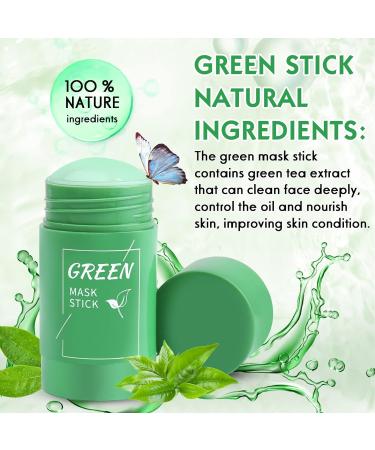 ZIXSIRP Green Tea Mask Stick - Blackhead Remover & Pore Cleanser (2 Packs) | Moisturizing & Skin Brightening for All Skin Types - Buy Online on GoSupps.com
