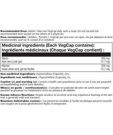 Solaray Niacin 500mg | Vitamin B-3 for Healthy Skin Circulatory & Nervous System Support | 100 VegCaps - Buy Online on GoSupps.com