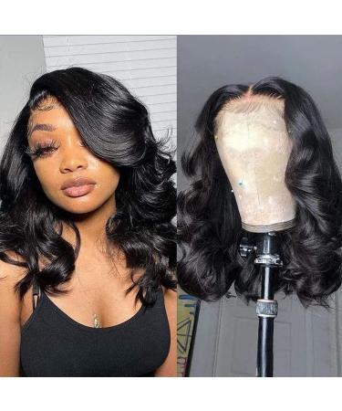 cixhygsa Glueless Wear and Go Lace Front Wigs Human Hair Pre Plucked Glueless Wigs for Black Women Body Wave 13x4 Body Wave Lace Frontal Wear and Go Human Hair Wigs for Beginners 180% Density (14 Inch) 14 Inch Glueless B...
