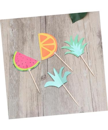 ibasenice 144 pcs kids decor cake toppers cake decorations fruit decor hawaiian decor Hawaii fruit toppper Hawaii toppper Hawaii cupcake toppper decorate top hat Insert card the summer child - Buy Online on GoSupps.com