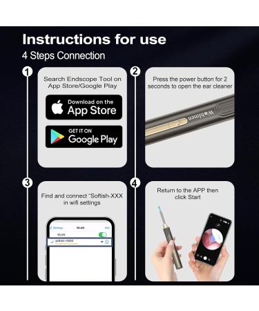 Wohlmen Ear Wax Removal Kit with 1920HD Camera- Wireless, iPhone & Android Compatible for Adults & Kids - Buy Online on GoSupps.com