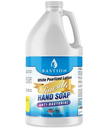 Antibacterial/Antimicrobial Finesilk White Pearlized Lotion Liquid Hand Soap: Bulk One Half-Gallon (64 oz) Refill Jug. PH Balanced Ultra-Strength. Made In USA Finesilk 64 Fl Oz (Pack of 1)
