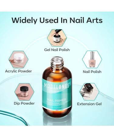 Modelones 15ml Nail Primer for Gel Nail Polish No Lift Nail Prep Bond Primer Acid Free Fast Air Dry Nail Bonder for Acrylic Powder Nail Supplies Set - Buy Online on GoSupps.com