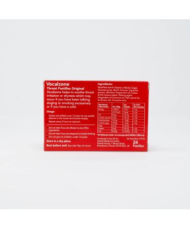 Vocalzone Pastilles 24 Myrrh Tincture Peppermint oil Menthol 24 Count (Pack of 2) - Buy Online on GoSupps.com