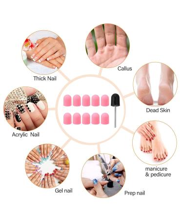 Beaupretty 10pcs Grinding Sand Cap Bit - Electric Nail File Grinding Head for Manicure & Nail Art - Polishing Caps in Pink - Buy Online on GoSupps.com