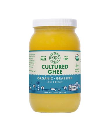 Pure Indian Foods Grass-Fed & Organic Cultured Ghee 15 oz (425 g)
