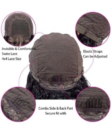 Vallbest Brazilian Virgin Human Hair Bob Wig 14 | 4x4 Lace Closure | Pre Plucked with Baby Hair | 150% Density | For Black Women - Buy Online on GoSupps.com