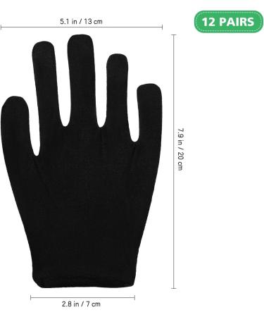 Beaupretty Moisturizing Eczema Cotton Gloves - 12 Pairs Black Cotton Spa & Lotion Gloves for Dry Hands Care - Buy Online on GoSupps.com