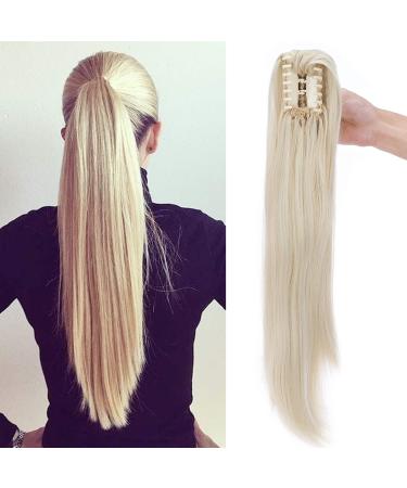 Ponytail extension ponytail braid with clip hair parts hair extension hair pace hair heat-resistant micro-wavy like real hair 22 "(55cm) bleached blonde 55 cm bleached blonde - Buy Online on GoSupps.com