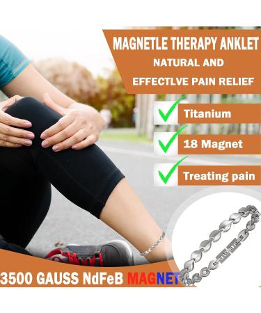 Titanium Magnetic Anklet for Women - Copper Grain Jewelry (24 cm 8 mm) - Silver - Enhance Wellness & Style - Buy Online on GoSupps.com