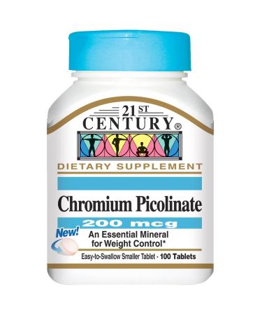 21st Century Chromium Picolinate 200 mcg 100 Tablets