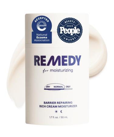 Remedy for Rich Moisture | Barrier Repairing Rich Cream Moisturizer for Normal to Dry Skin | Quadruple Ceramide Complex Peptides Squalane Glycerin | By Dermatologist Dr. Shah 1.7 fl. oz