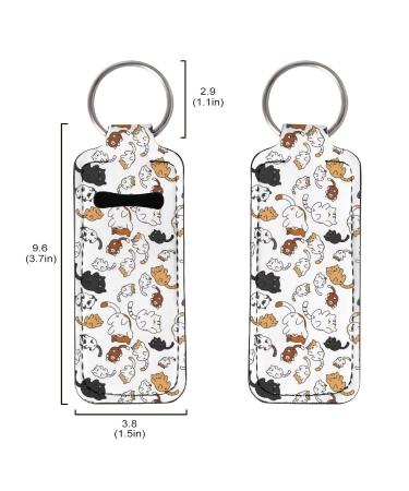 Cartoon Cats Keychain Chapstick Holder Pouch for Women and Girls - Lipstick Chapstick Balm Gloss Storage - Buy Online on GoSupps.com