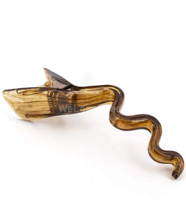 1 piece wave hair clip MINI in light amber size Small (approx. 9cm long) - Made in Germany - WeLoveBeads