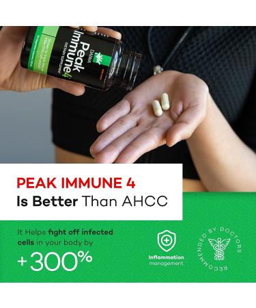 Daiwa Peak Immune 4 Natural Immune System Booster with RBAC Rice Bran and Shiitake Mushroom Extract - Regular Strength - Buy Online on GoSupps.com