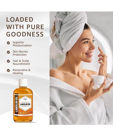 Lanolin Oil (4oz) | Cold Pressed Unrefined |Deep Moisturizer for Skin, Lips & Hair | Softens, Protects & Restores Dry or Cracked Skin | Natural Emollient for Creams, Balms & Conditioners | 4 Ounces - Buy Online on GoSupps.com