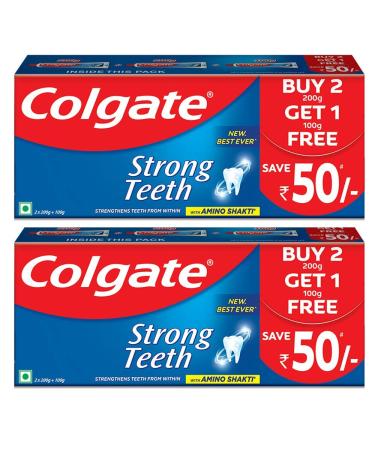 Colgate Strong Teeth Anticavity Toothpaste with Amino Shakti - 500gm (Pack of 2)