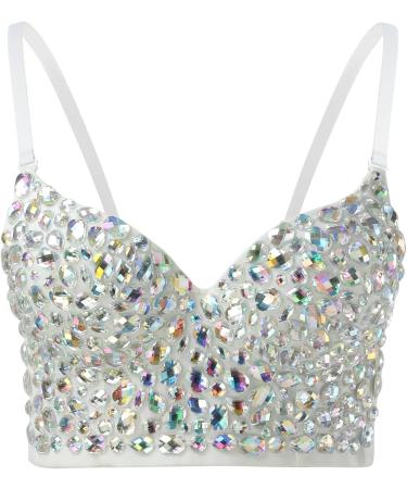 Shop Sexy Sequins Glitter Crop Tops - Push Up Bh & Festive Tank Tops for Women | Streetwear & Party Styles XS - Buy Online on GoSupps.com