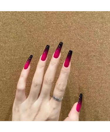 Temperament-enhancing nail art ink-and-wash series pure hand-worn nail art long explosions sweet spicy and dark nail girls.(M) - Buy Online on GoSupps.com