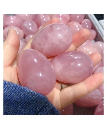 1pc Natural Pink Crystal Quartz Beauty Egg - Shaped Crystal Ball Moisturizing Powder Crystal Facial Facial Lifting Jade Decoration qiangang (Size : 4cm)