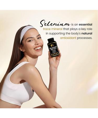 Coc March N.M.D. Selenium 200 mcg Thyroid & Immune Support Supplement Essential Mineral for Metabolism & Antioxidant Defense Gluten Free, Dairy Free & Vegan 3 Month Supply, 60 Capsules - Buy Online on GoSupps.com