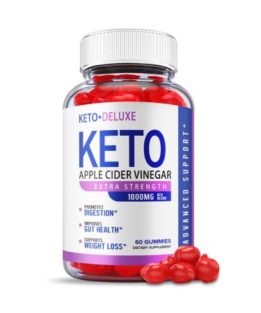 Keto ACV Deluxe Gummies - Official Formula Vegan - Keto Deluxe Gummies Keto Deluxe ACV Gummies Keto Delux Gummy Apple Cider Vinegar Weight Shark Loss Vitamin B12 Beet Root Juice (60 Gummies)