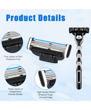 8Pcs Razor Blades Refills with 1 Handle Razors for Mach 3 Blades Replacement Blade with Double Lubrication Strip Compatible with Mach 3 Handles Shaving Manual Shaver Blade Men Father Boyfriend - Buy Online on GoSupps.com