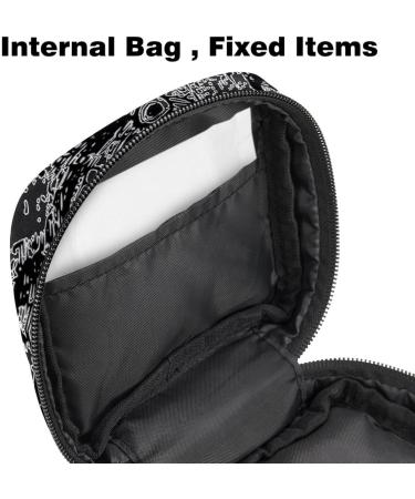 Portable Women's Binding-Up Bags | Menstrual Cup & Insert Bags for Teens | Stylish Black & White - Perfect for First Period - Buy Online on GoSupps.com