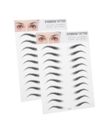 Angoily 6 pcs Transfer Tool Type Artificial Women Imitation Eyebrow Men Black Hair-like for Stickers ze001x3pcs Blackx3pcs