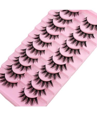 Shop AUGENL 10 Pairs Cute Japanese Style False Eyelashes - Thick Eye Lash Extensions for Cosplay & Anime Makeup - Reusable Manga Eye Makeup Tools (H03 - Buy Online on GoSupps.com