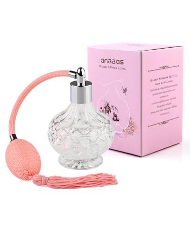 Anbbas Crystal Art Vintage Style Refillable Perfume Atomizer Bottle with Spray Pump Transparent