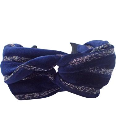 Topkids Accessories Velvet and Lurex Twist Alice Bands Adult Women Hair Accessories for Women Hair Bands for Women Thick Headband Womens Headbands Head Bands Adult Women (Navy Blue) - Buy Online on GoSupps.com